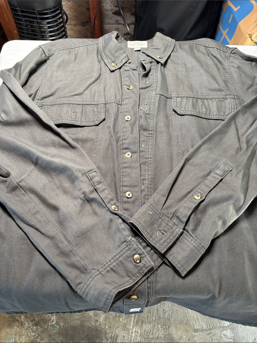 Lucky Brand Men's Charcoal Button-Up Shirt Jacket